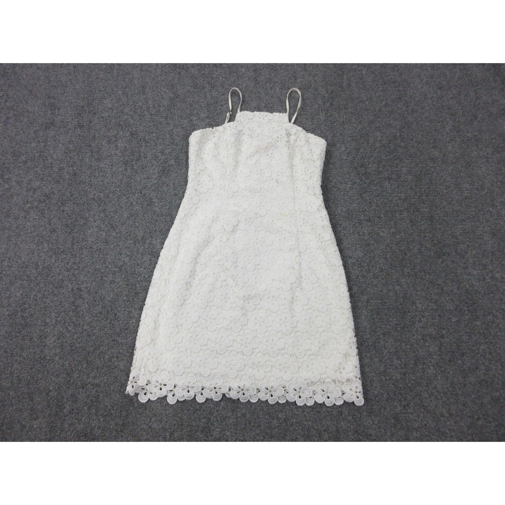 Lilly Pulitzer Dress Womens 0 White Lace Square Neck Sheath Short Strappy